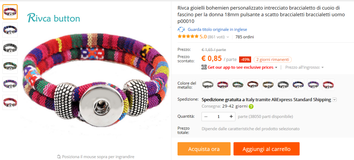 bracciale cotone