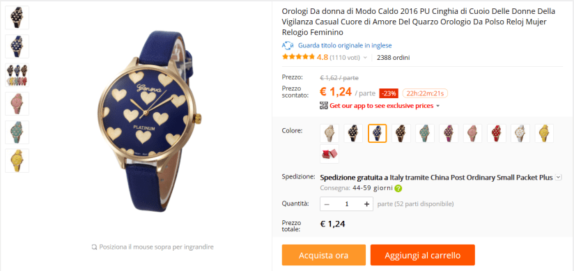 orologio blu
