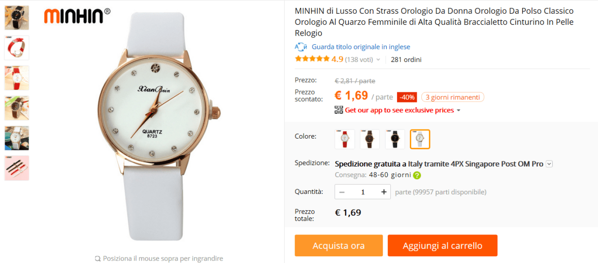 orologio bianco